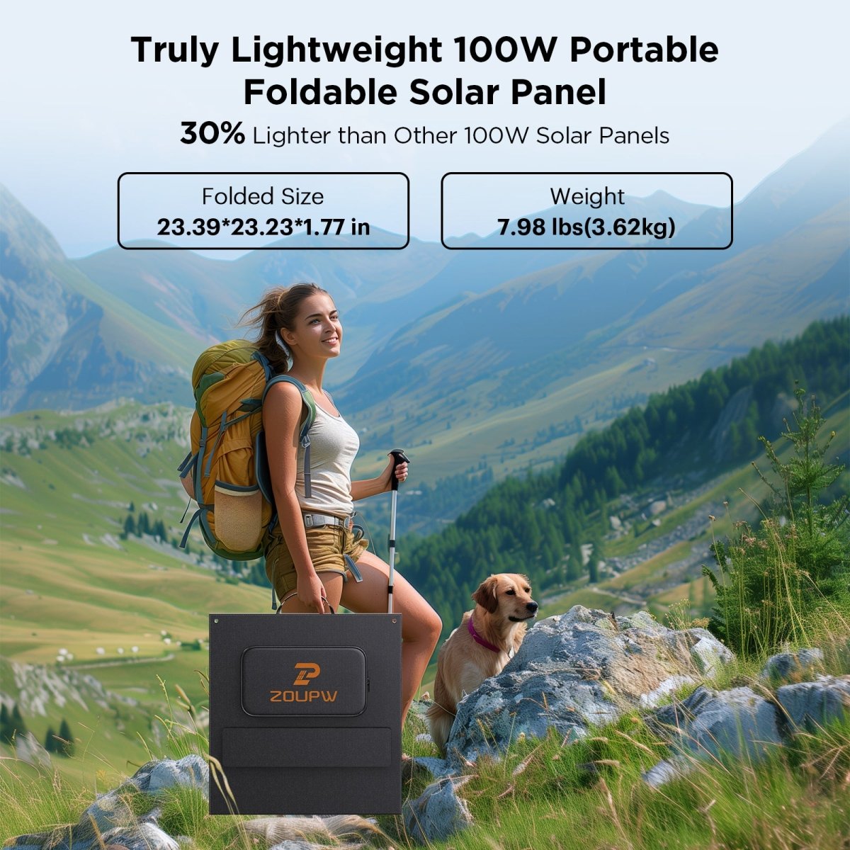 100W N - Type 16BB Lightweight Solar Panel - zoupw