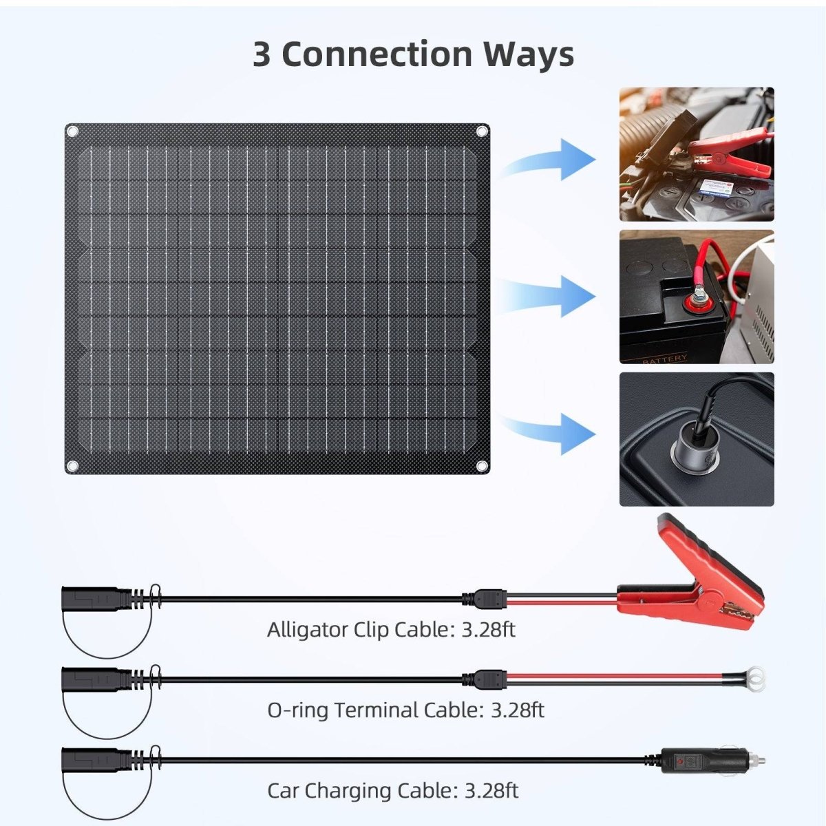 20W Solar Battery Charger 12V for Car Boat Marine RV - zoupw