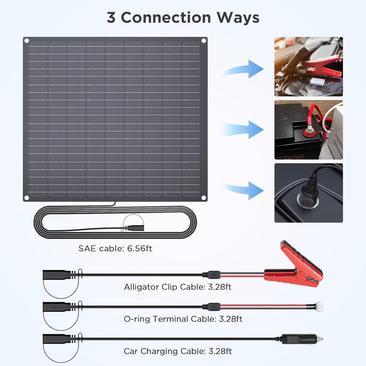 Solar Powered Battery Chargers 30W Intelligent Solar Battery Maintainer - zoupw