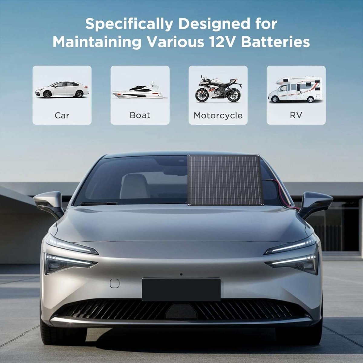 Solar Powered Battery Chargers 30W Intelligent Solar Battery Maintainer - zoupw