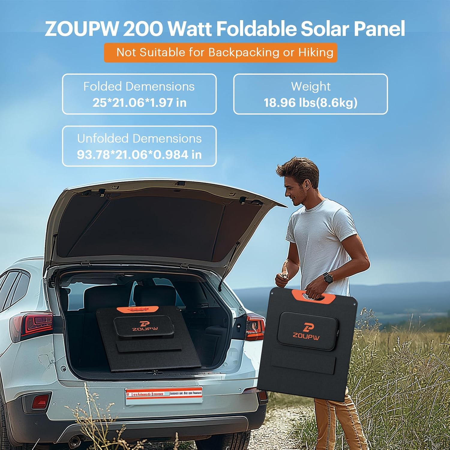 ZOUPW foldgo 200 watt foldable solar panel