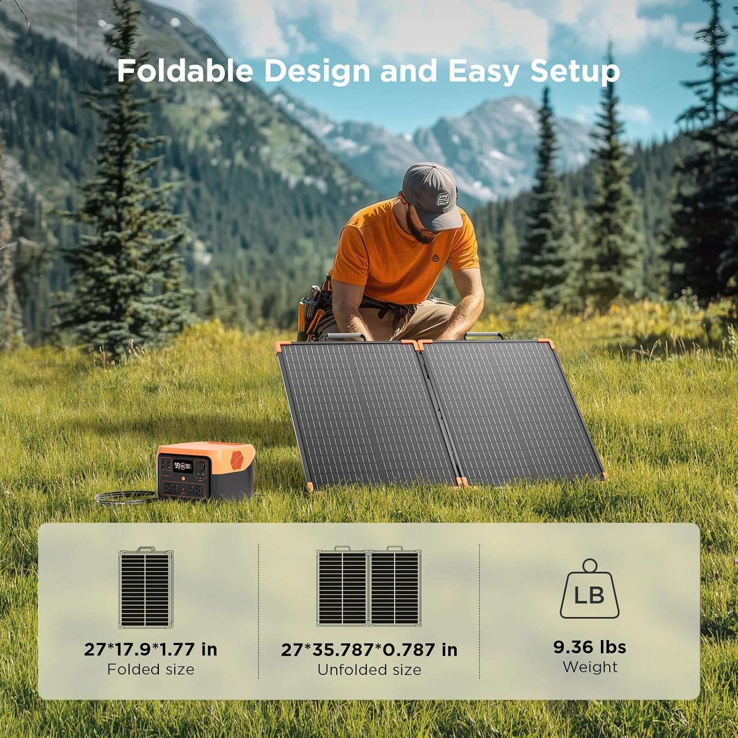 100W folding solar panel - zoupw