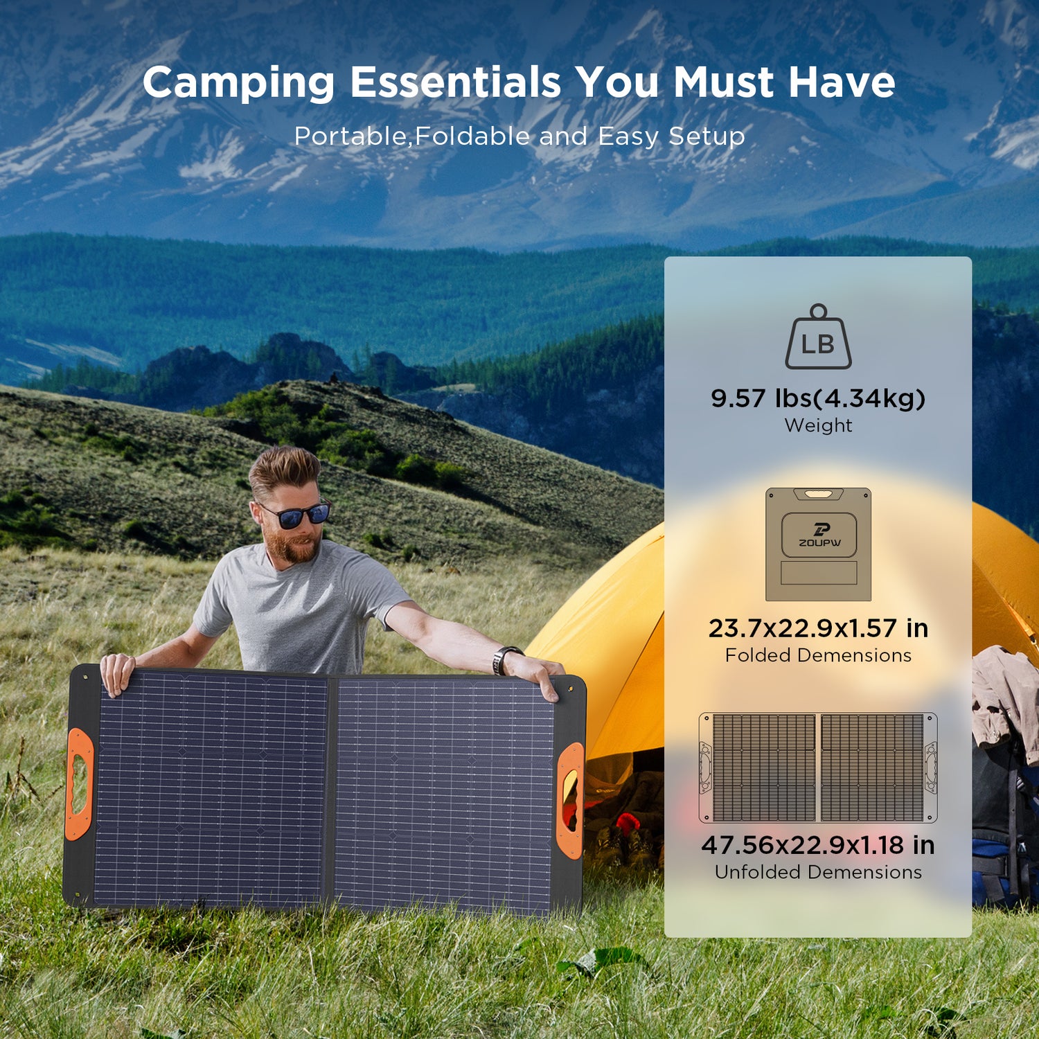 110 watt Foldable Solar Panel 10BB