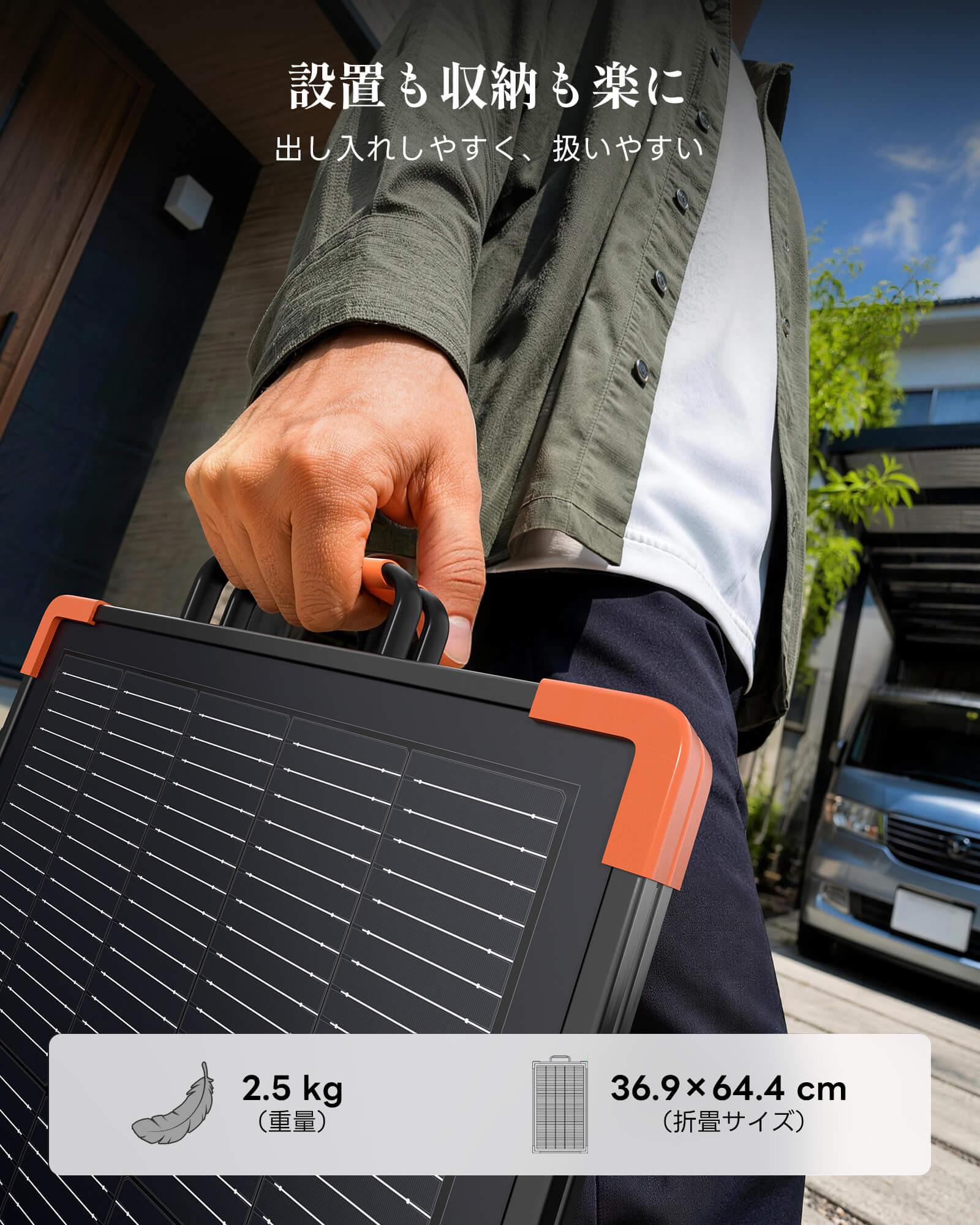 ZOUPW 75W 両面発電 折りたたみソーラーパネル | N型 16BB IP68