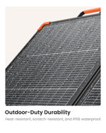 Water droplets on the surface of ZOUPW IP68 waterproof portable solar panel.