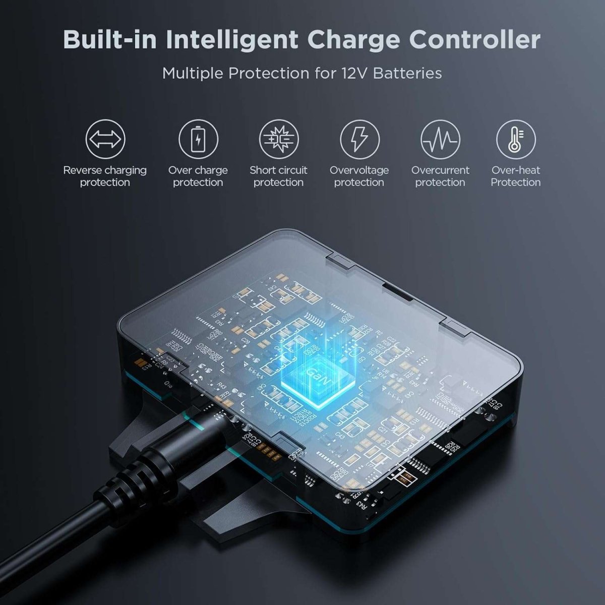 Solar Powered Battery Chargers 30W Intelligent Solar Battery Maintainer - zoupw