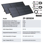 ZOUPW 160W N - Type 16BB Lightweight Solar Panel - zoupw