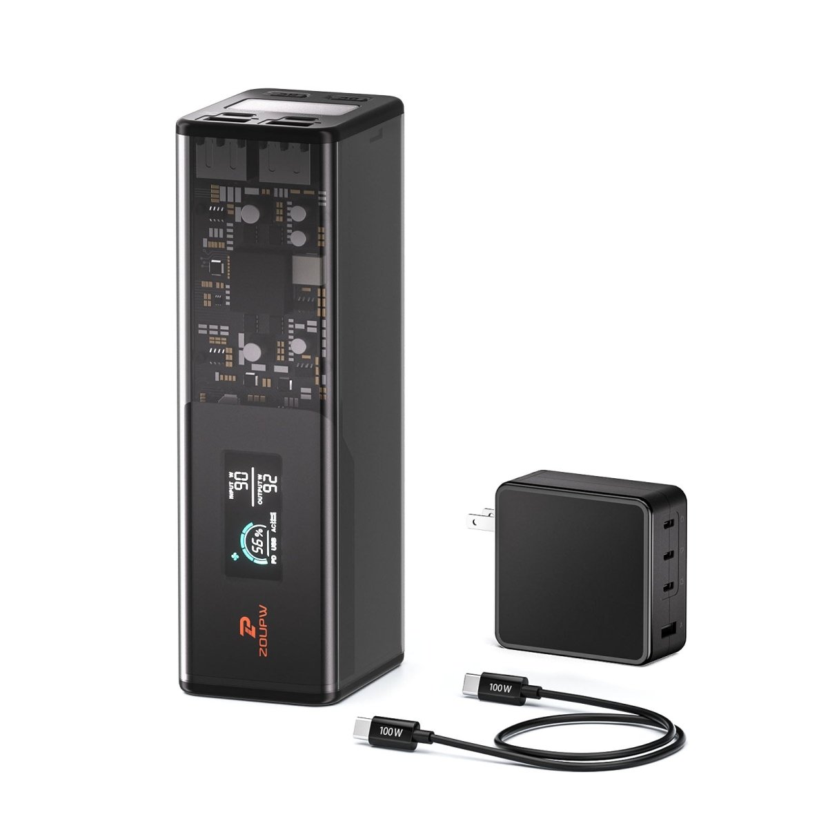 ZOUPW Portable Power Kit: 27,000mAh, 160W Output + 100W GaN Charger - zoupw